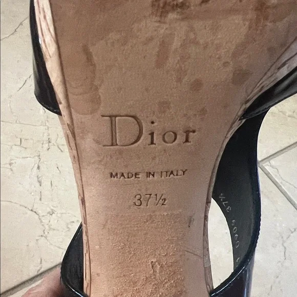 Dior Black Patent Leather Heels with Cork Accents - Picture 6 of 7